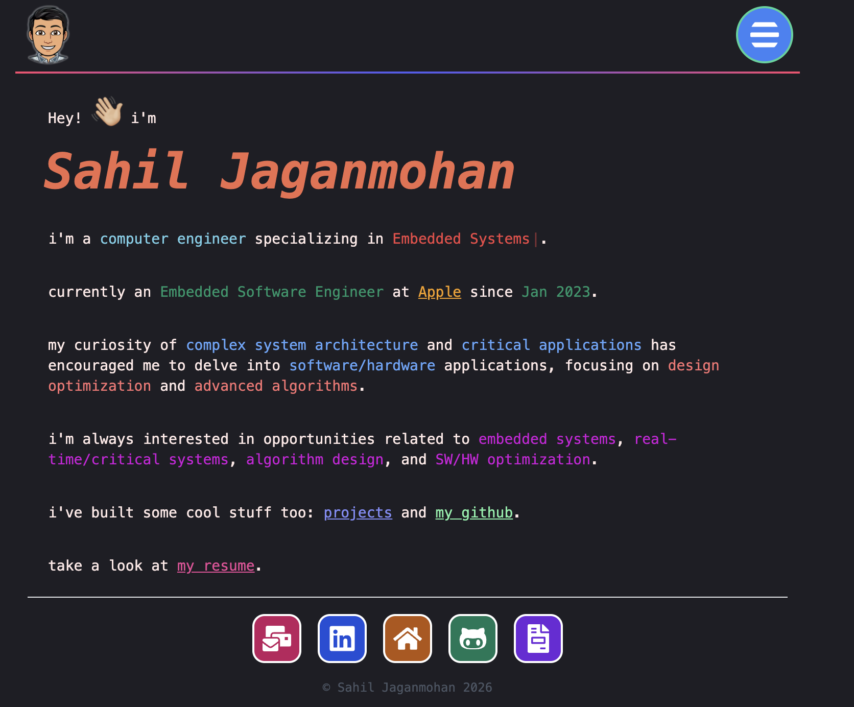Screenshot of Portfolio 2.0